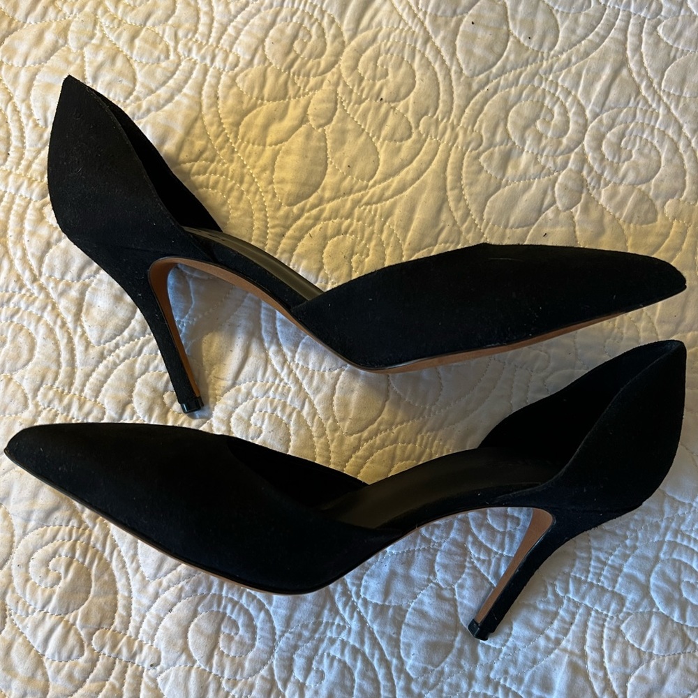 Vince Celeste Black Suede D’orsay Heels